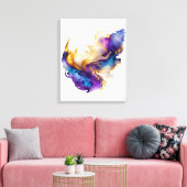Abstracte inkt canvas afdruk (Insitu (Woonkamer))