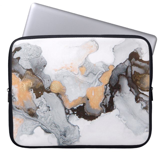 Abstracte inkt en acrylachtergrond. Trend 2018. L Laptop Sleeve (Voorkant)