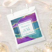 Abstracte inkt Fuchsia Pink Blauwgroen Gold Birthd Bedankzakje (Geknipt)