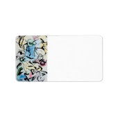 Abstracte inkt-handgeschilderde Waterverf en inkt Etiket (Voorkant)