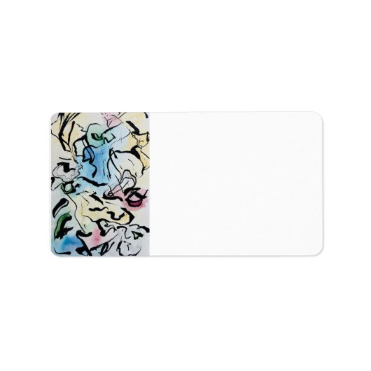 Abstracte inkt-handgeschilderde Waterverf en inkt Etiket (Voorkant)