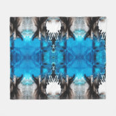 Abstracte inkt inktsleuf blauw zwart wit fleece deken (Voorkant (Horizontaal))