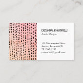 Abstracte inkt stip roze goudwaterverf visitekaartje (Achterkant)