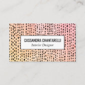 Abstracte inkt stip roze goudwaterverf visitekaartje (Voorkant)