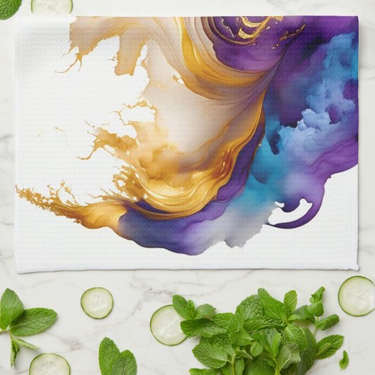 Abstracte inkt theedoek (Gevouwen)