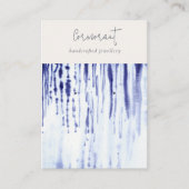 Abstracte Inktblauwe Lijnen Oorbel Stud Holder Visitekaartje (Voorkant)