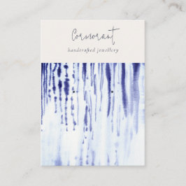 Abstracte Inktblauwe Lijnen Oorbel Stud Holder Visitekaartje