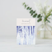 Abstracte Inktblauwe Lijnen Oorbel Stud Holder Visitekaartje (Staand voorkant)