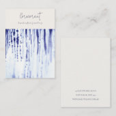 Abstracte Inktblauwe Lijnen Oorbel Stud Holder Visitekaartje (Voorkant / Achterkant)