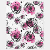Abstracte inktbloemblaadjespatronen fleece deken (Voorkant)
