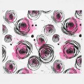Abstracte inktbloemblaadjespatronen fleece deken (Voorkant (Horizontaal))