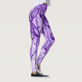 Abstracte Inktbloemen paarse Leggings (Rechts)