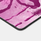 Abstracte inktbloemen roze bureaumat (Hoek)