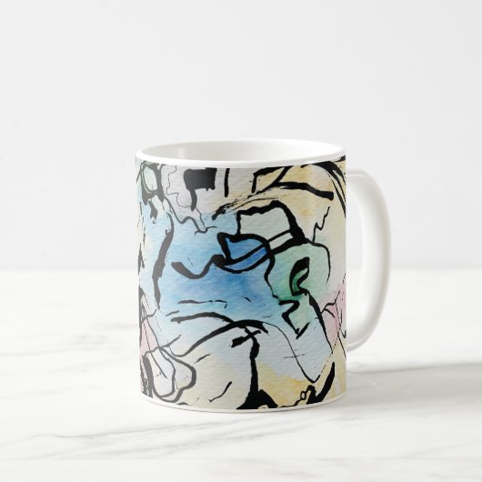 Abstracte inktkunst koffiemok (Voorkant rechts)