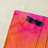 Abstracte inktkunst Roze Oranje Bohemische veren Strandlaken (In situ)