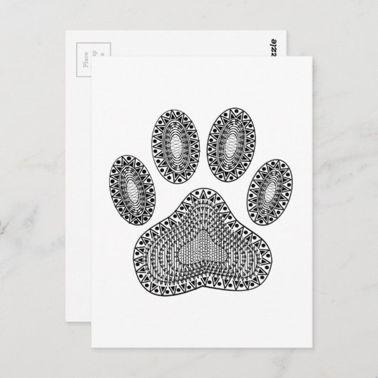 Abstracte inktpagina afdrukken briefkaart (Voorkant / Achterkant)