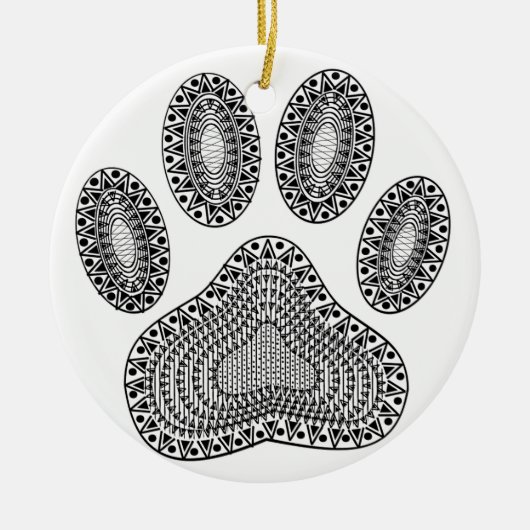 Abstracte inktpagina afdrukken keramisch ornament (Voorkant)