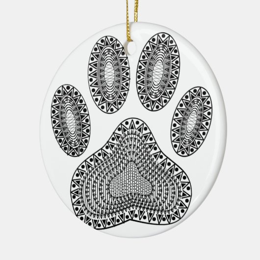 Abstracte inktpagina afdrukken keramisch ornament (Links)