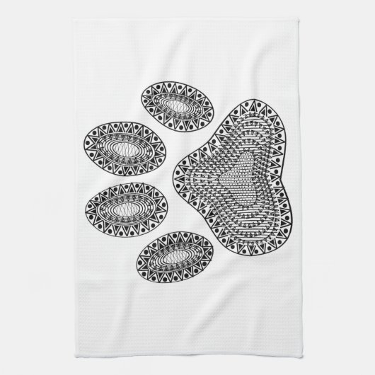 Abstracte inktpagina afdrukken theedoek (Verticaal)