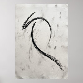 Abstracte inktpenseelstreekposter | Zwarte gebaren Poster