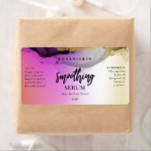 Abstracte inktroze goudzijde en haarserumlabels etiket (Insitu)