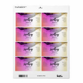 Abstracte inktroze goudzijde en haarserumlabels etiket (Full Sheet)