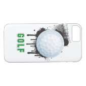 Abstracte inktsplotter met GOLF-bal en TEKST Case-Mate iPhone Case (Achterkant (Horizontaal))