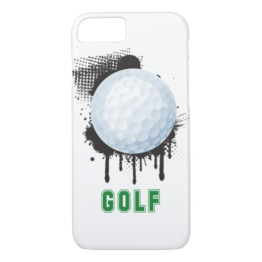 Abstracte inktsplotter met GOLF-bal en TEKST Case-Mate iPhone Case (Achterkant)