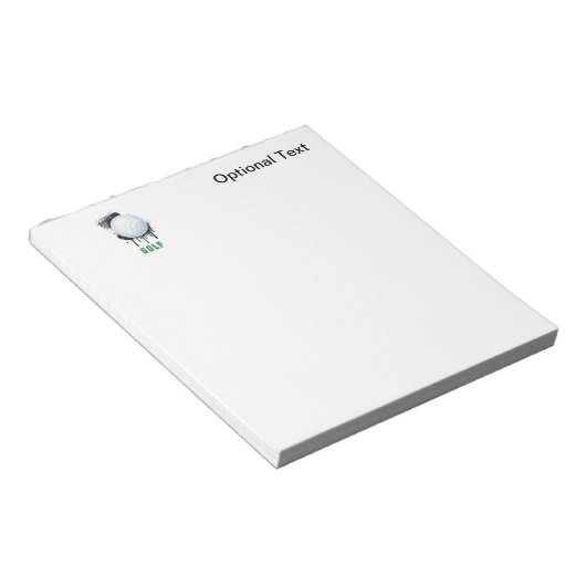 Abstracte inktsplotter met GOLF-bal en TEKST Notitieblok (Schuin)