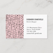 Abstracte inktstippen op roze visitekaartjes (Achterkant)