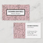 Abstracte inktstippen op roze visitekaartjes (Voorkant / Achterkant)