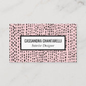 Abstracte inktstippen op roze visitekaartjes (Voorkant)