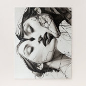 Abstracte Inkttekening van Lesbische Liefde Legpuzzel (Verticaal)
