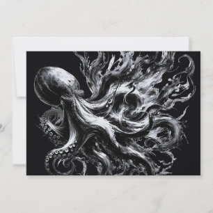 Abstracte inktvloeistof Octopus Kraken Aankondiging