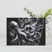 Abstracte inktvloeistof Octopus Kraken Aankondiging (Staand voorkant)