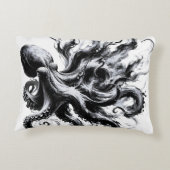 Abstracte inktvloeistof Octopus Kraken Accent Kussen (Achterkant)