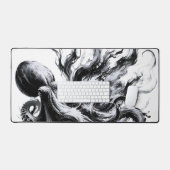 Abstracte inktvloeistof Octopus Kraken Bureaumat (Keyboard & Muis)