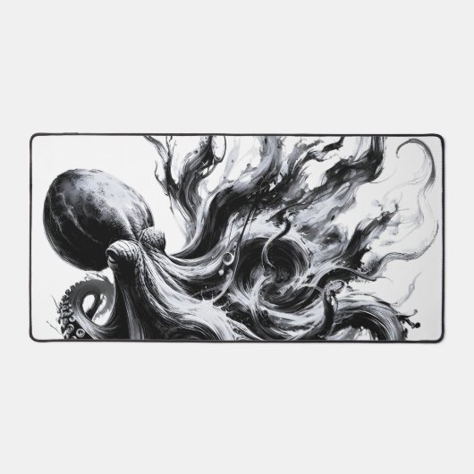 Abstracte inktvloeistof Octopus Kraken Bureaumat (Voorkant)