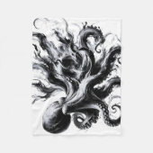 Abstracte inktvloeistof Octopus Kraken Fleece Deken (Voorkant)