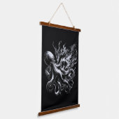 Abstracte inktvloeistof Octopus Kraken Hangend Wandkleed (Gebogen)