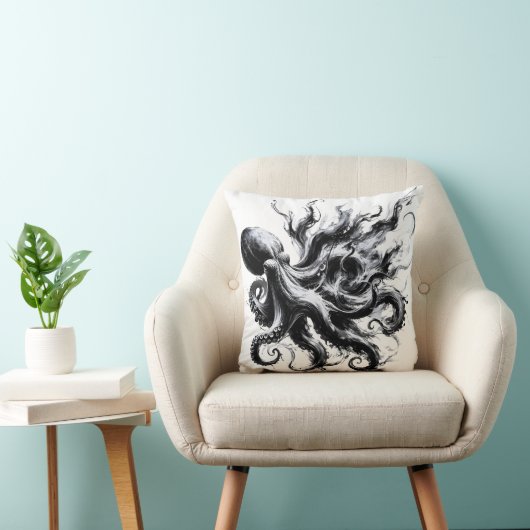 Abstracte inktvloeistof Octopus Kraken Kussen (Stoel)