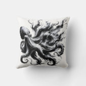 Abstracte inktvloeistof Octopus Kraken Kussen (Achterkant)