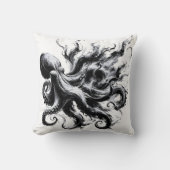Abstracte inktvloeistof Octopus Kraken Kussen (Voorkant)