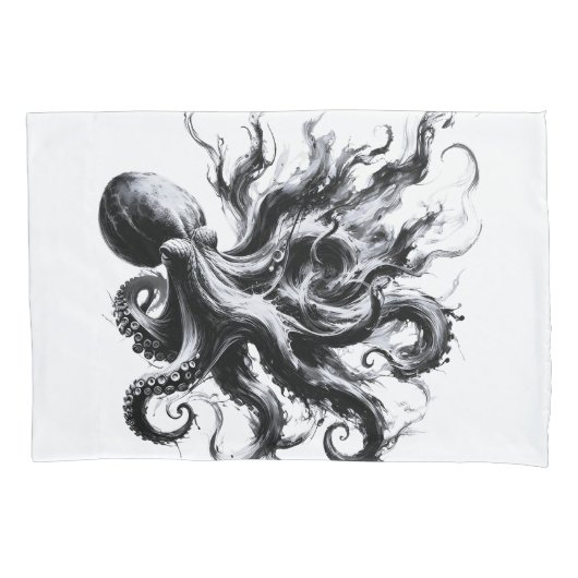 Abstracte inktvloeistof Octopus Kraken Kussensloop (Voorkant)