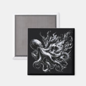 Abstracte inktvloeistof Octopus Kraken Magneet (Voorkant / Achterkant)