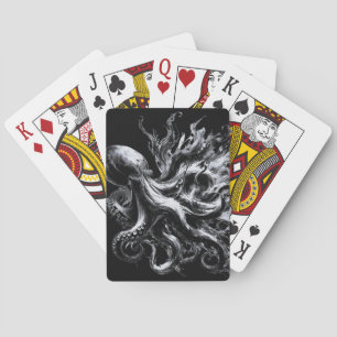 Abstracte inktvloeistof Octopus Kraken Pokerkaarten