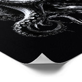 Abstracte inktvloeistof Octopus Kraken Poster (Hoek)