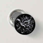 Abstracte inktvloeistof Octopus Kraken Ronde Button 3,2 Cm (Voorkant /achterkant)