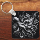 Abstracte inktvloeistof Octopus Kraken Sleutelhanger (Voorkant)