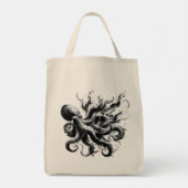Abstracte inktvloeistof Octopus Kraken Tote Bag (Achterkant)